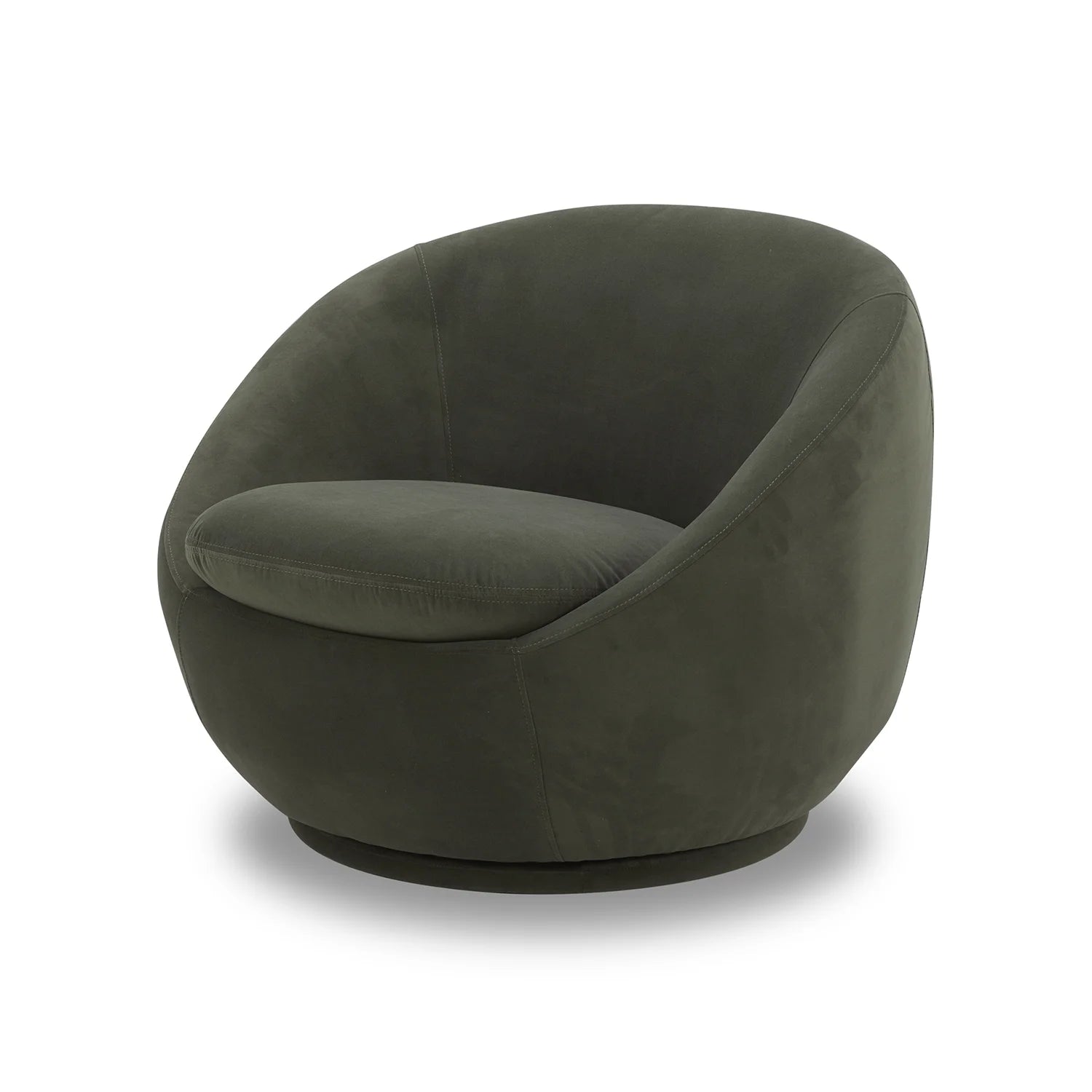 Mira Velvet Swivel Chair, Olive