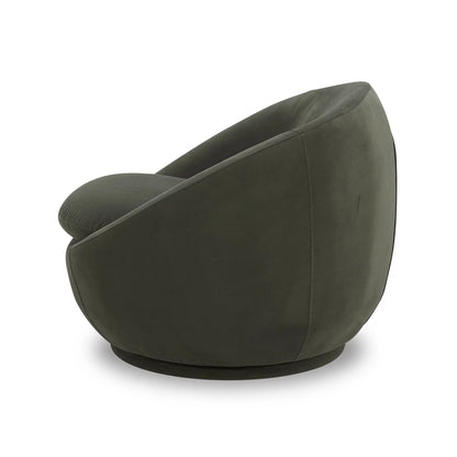 Mira Velvet Swivel Chair, Olive